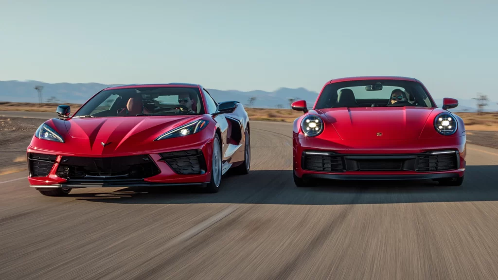 2020 Porsche 911 Carrera S 2020 Chevrolet Corvette 3LT Z51 comparison test 8