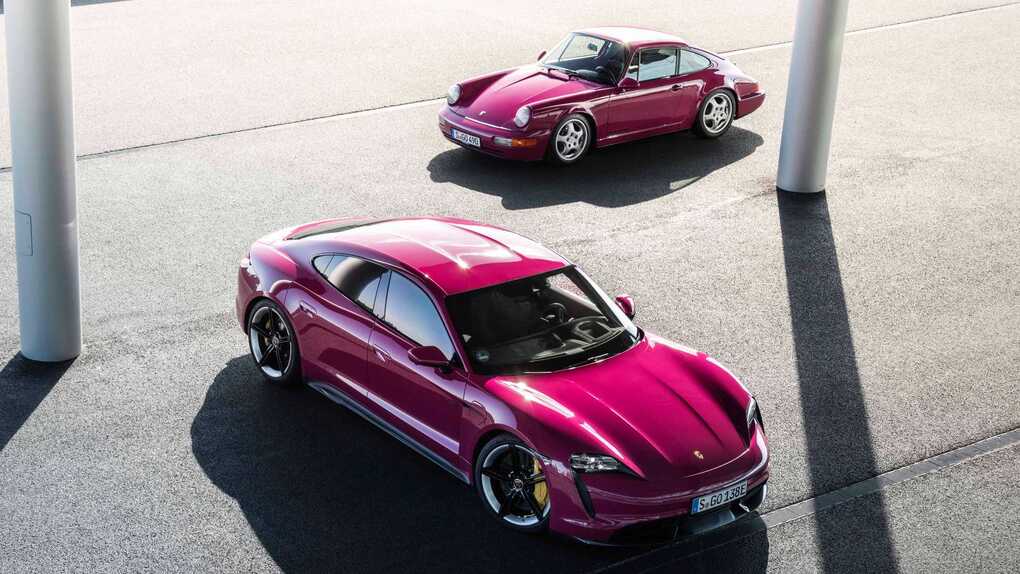 2022 porsche taycan turbo s with 911