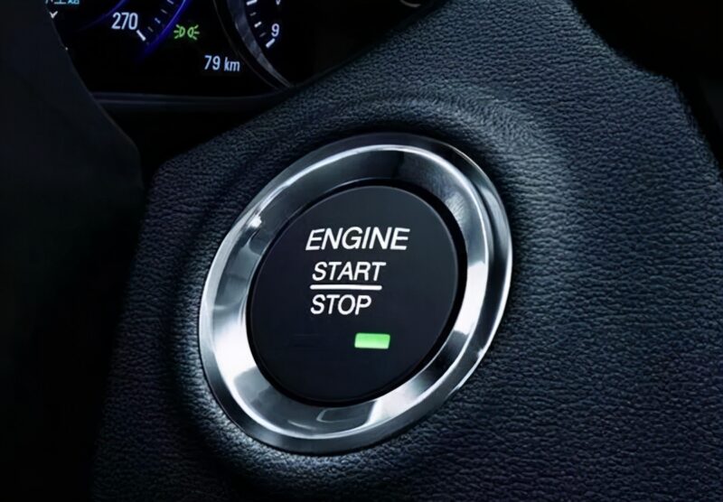 What happens if I press the start key while driving the car