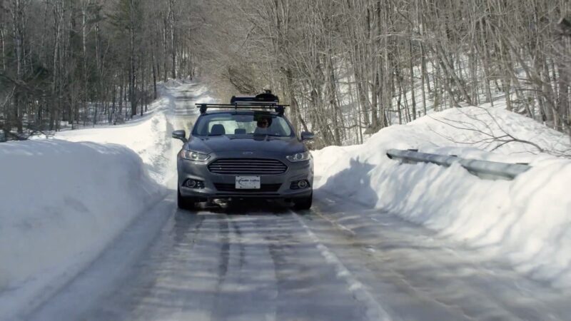 drive electric vt ford fusion snowy road