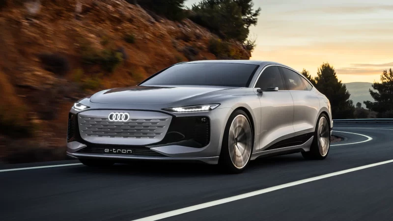 Audi A6 E Tron Concept front three quarter in motion