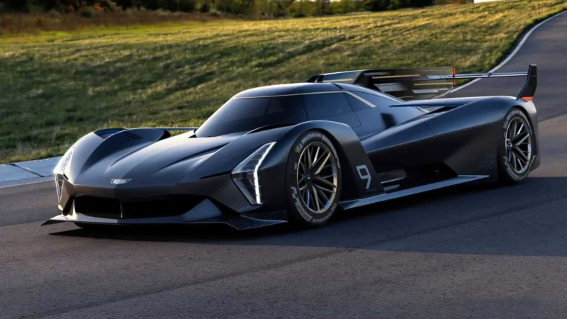 cadillac project gtp hypercar lmdh race car front side angle