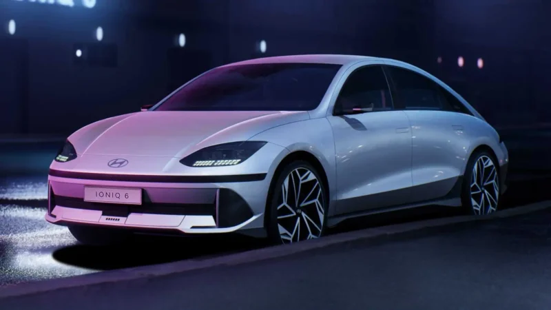 hyundai ioniq 6 design debut front purple city 1